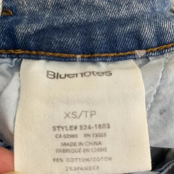 BLUENOTES Denim Overalls Blue Light Wash Bibbed Cotton Tapered Leg Boho Size XS - Picture 8 of 11